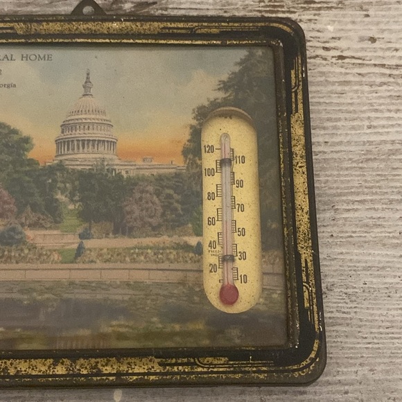 Vintage Framed Hanging 'Stephens Funeral Home' Thermometer Wall Advertisement - Picture 5 of 7
